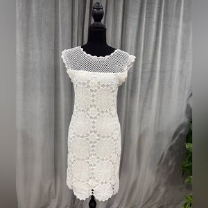 Trina Turk Elegant White Crochet Dress